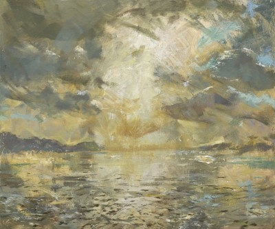 296/22 Dawn over Garbh Shròn by Richard Hoare. Oil on linen, 92.5 x 110.5cm